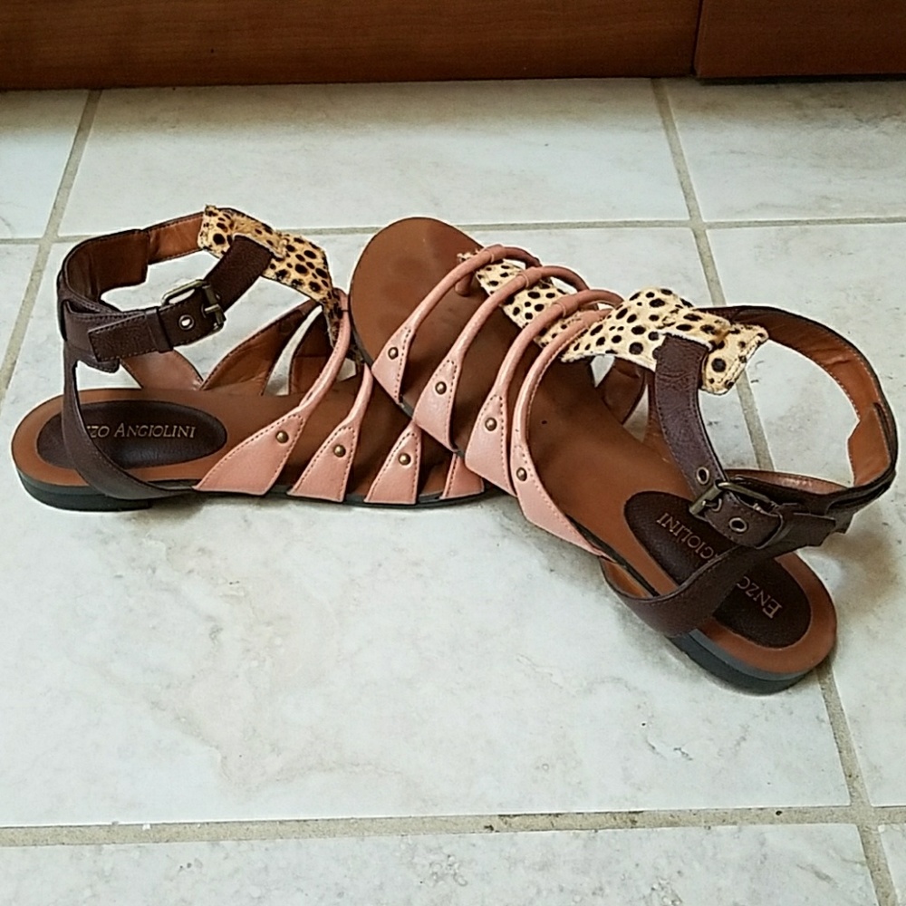 Pink and Leopard Gladiator Sandlas
